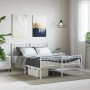 Metal bed frame with headboard and white footboard 150x200 cm by , Beds and slatted bases - Ref: Foro24-355532, Price: 118,68...