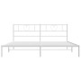 Metal bed frame with white headboard 193x203 cm by , Beds and slatted bases - Ref: Foro24-355518, Price: 103,52 €, Discount: %