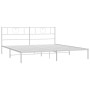 Metal bed frame with white headboard 193x203 cm by , Beds and slatted bases - Ref: Foro24-355518, Price: 103,52 €, Discount: %