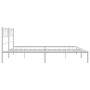 Estructura de cama de metal con cabecero blanco 193x203 cm de , Camas y somieres - Ref: Foro24-355518, Precio: 103,52 €, Desc...