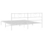 Estructura de cama de metal con cabecero blanco 193x203 cm de , Camas y somieres - Ref: Foro24-355518, Precio: 103,52 €, Desc...