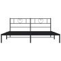 Bed frame with black metal headboard 183x213 cm by , Beds and slatted bases - Ref: Foro24-355468, Price: 103,38 €, Discount: %