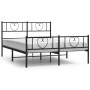 Black metal headboard and footboard bed frame 135x190 cm by , Beds and slatted bases - Ref: Foro24-355480, Price: 101,99 €, D...