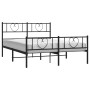 Black metal headboard and footboard bed frame 135x190 cm by , Beds and slatted bases - Ref: Foro24-355480, Price: 101,99 €, D...