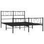 Black metal headboard and footboard bed frame 135x190 cm by , Beds and slatted bases - Ref: Foro24-355480, Price: 101,99 €, D...