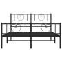 Black metal headboard and footboard bed frame 135x190 cm by , Beds and slatted bases - Ref: Foro24-355480, Price: 101,99 €, D...