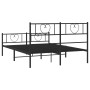 Black metal headboard and footboard bed frame 135x190 cm by , Beds and slatted bases - Ref: Foro24-355480, Price: 101,99 €, D...