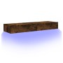 TV cabinets with LED lights 2 pcs smoked oak 60x35x15.5 cm by , TV Furniture - Ref: Foro24-842897, Price: 82,52 €, Discount: %