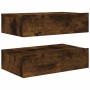 TV cabinets with LED lights 2 pcs smoked oak 60x35x15.5 cm by , TV Furniture - Ref: Foro24-842897, Price: 82,52 €, Discount: %