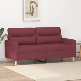 Sofá de 2 plazas de tela rojo tinto 140 cm de , Sofás - Ref: Foro24-359241, Precio: 241,00 €, Descuento: %