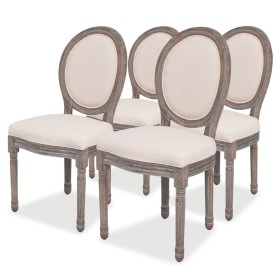 Dining chairs 4 units cream fabric by vidaXL, dining chairs - Ref: Foro24-244088, Price: 417,43 €, Discount: %