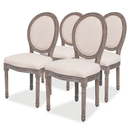 Dining chairs 4 units cream fabric by vidaXL, dining chairs - Ref: Foro24-244088, Price: 398,44 €, Discount: %