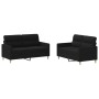 Sofagarnitur mit Kissen 2-teilig aus schwarzem Stoff von , Sofas - Ref: Foro24-3201572, Preis: 485,62 €, Rabatt: %