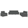 Sofa set with cushions 3 pieces dark gray fabric by , Sofas - Ref: Foro24-3201553, Price: 720,46 €, Discount: %