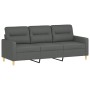 Sofa set with cushions 3 pieces dark gray fabric by , Sofas - Ref: Foro24-3201553, Price: 720,46 €, Discount: %