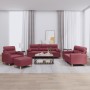 Sofa set with cushions 4 pieces red fabric by , Sofas - Ref: Foro24-3201566, Price: 750,14 €, Discount: %