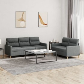 Sofa set with cushions 2 pieces dark gray fabric by , Sofas - Ref: Foro24-3201601, Price: 551,61 €, Discount: %