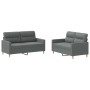 Sofagarnitur mit Kissen 2-teilig aus dunkelgrauem Stoff von , Sofas - Ref: Foro24-3201601, Preis: 551,61 €, Rabatt: %