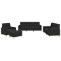 Sofa set with cushions 4 pieces black fabric by , Sofas - Ref: Foro24-3201564, Price: 771,08 €, Discount: %