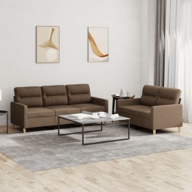 Sofa set with cushions 2 pieces brown fabric by , Sofas - Ref: Foro24-3201603, Price: 525,99 €, Discount: %