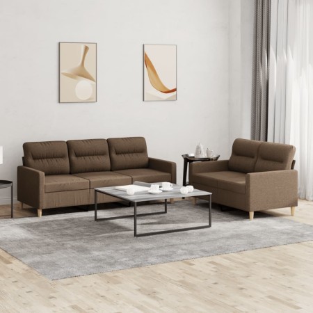 Sofagarnitur mit Kissen 2-teilig aus braunem Stoff von , Sofas - Ref: Foro24-3201603, Preis: 525,91 €, Rabatt: %