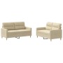 Sofa set with cushions 2 pieces cream fabric by , Sofas - Ref: Foro24-3201570, Price: 464,00 €, Discount: %