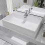 Lavabo con orificio para grifo cerámica 60,5x42,5x14,5 cm blanco de vidaXL, Lavabos - Ref: Foro24-142347, Precio: 111,49 €, D...