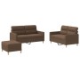 Sofa set with cushions 3 pieces brown fabric by , Sofas - Ref: Foro24-3201579, Price: 516,38 €, Discount: %