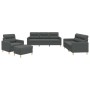 Sofagarnitur mit Kissen 4-teilig aus dunkelgrauem Stoff von , Sofas - Ref: Foro24-3201545, Preis: 739,46 €, Rabatt: %