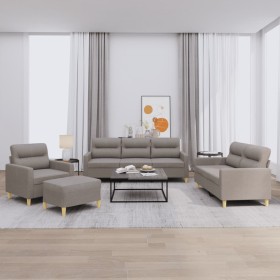 Sofa set with cushions 4 pieces taupe gray fabric by , Sofas - Ref: Foro24-3201551, Price: 724,99 €, Discount: %