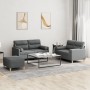 Sofa set with cushions 3 pieces dark gray fabric by , Sofas - Ref: Foro24-3201593, Price: 546,99 €, Discount: %