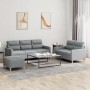 Sofa set with cushions 3 pieces light gray fabric by , Sofas - Ref: Foro24-3201608, Price: 582,09 €, Discount: %