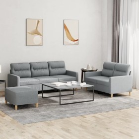 Sofagarnitur mit Kissen 3-teilig aus hellgrauem Stoff von , Sofas - Ref: Foro24-3201608, Preis: 580,36 €, Rabatt: %