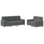 Sofa set with cushions 2 pieces dark gray fabric by , Sofas - Ref: Foro24-3201617, Price: 586,27 €, Discount: %