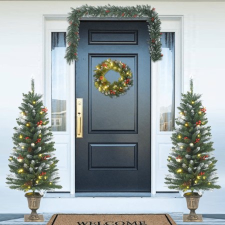 Christmas door decoration set 4 pieces PVC by , Christmas trees - Ref: Foro24-357769, Price: 95,67 €, Discount: %