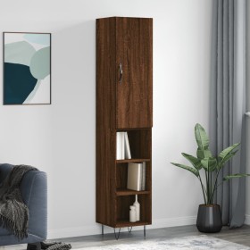 Tall brown oak plywood sideboard 34.5x34x180 cm by , Sideboards - Ref: Foro24-3199016, Price: 83,47 €, Discount: %