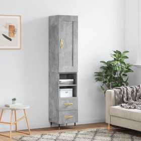 Concrete gray plywood sideboard 34.5x34x180 cm by , Sideboards - Ref: Foro24-3200245, Price: 99,99 €, Discount: %