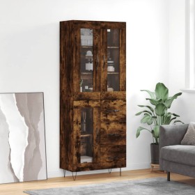 Aparador alto madera contrachapada roble ahumado 69,5x34x180 cm de , Aparadores - Ref: Foro24-3198630, Precio: 166,99 €, Desc...