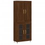 Aparador alto madera contrachapada marrón roble 69,5x34x180 cm de , Aparadores - Ref: Foro24-3199608, Precio: 152,99 €, Descu...