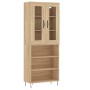 Hohes Sideboard aus eichenfarbenem Sperrholz, 69,5 x 34 x 180 cm von , Sideboards - Ref: Foro24-3198756, Preis: 132,99 €, Rab...