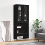 Tall black plywood sideboard 69.5x34x180 cm by , Sideboards - Ref: Foro24-3198754, Price: 168,14 €, Discount: %