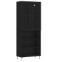 Tall black plywood sideboard 69.5x34x180 cm by , Sideboards - Ref: Foro24-3198754, Price: 168,14 €, Discount: %