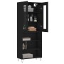 Tall black plywood sideboard 69.5x34x180 cm by , Sideboards - Ref: Foro24-3198754, Price: 168,14 €, Discount: %