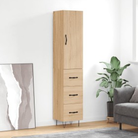 Aparador de madera contrachapada roble Sonoma 34,5x34x180 cm de , Aparadores - Ref: Foro24-3198884, Precio: 105,99 €, Descuen...