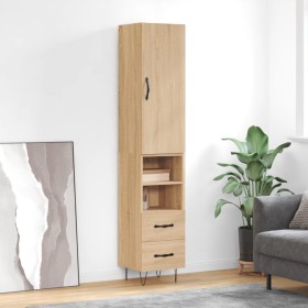 Sonoma oak plywood sideboard 34.5x34x180 cm by , Sideboards - Ref: Foro24-3198948, Price: 100,99 €, Discount: %