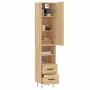 Aparador de madera contrachapada roble Sonoma 34,5x34x180 cm de , Aparadores - Ref: Foro24-3198948, Precio: 100,01 €, Descuen...