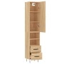 Aparador de madera contrachapada roble Sonoma 34,5x34x180 cm de , Aparadores - Ref: Foro24-3198948, Precio: 100,01 €, Descuen...