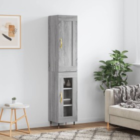 Tall Sonoma gray plywood sideboard 34.5x34x180 cm by , Sideboards - Ref: Foro24-3200375, Price: 95,99 €, Discount: %