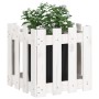 Fence design planter solid white pine wood 40x40x40 cm by , Pots and planters - Ref: Foro24-832448, Price: 24,24 €, Discount: %