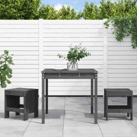 Garden table and chairs 3 pieces solid gray pine wood by , Garden sets - Ref: Foro24-3157705, Price: 163,20 €, Discount: %